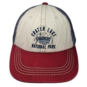 Ace USA Baseball Cap Blue Beige Red One Size Crater Lake National Park Strap Hat